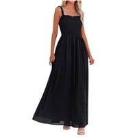 Modne ženske ljetne haljine Ležerne jednobojne majice bez rukava zavojni prsluk duga haljina Rasprodaja