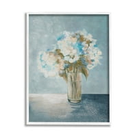 Stupell Industries mistično plava hortenzija cvjetovi sunčeva svjetlost s slikanjem bijelim uokvirenim umjetničkim
