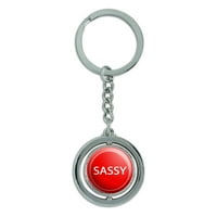 Sassy podebljana puna duha Spinning Circle Metal Keychain
