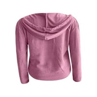 Glonme v vrat pulover za žene obični rad Jumper vrhovi casual solid boja dukvica ružičasta l