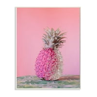 Stupell Industries Pink Glam Glitter Ananas na zeleničnom plaketu zidna ploča Dizajn Ziwei Li