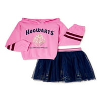 Grafička majica Harry Potter Girls grafičke posade i ukrašena suknja Tutu, dvodijelni set odjeće
