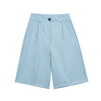 Ženske kratke hlače jednobojne polukombinezone kombinezon Modne pidžama kratke hlače Ženske baršunaste hlače Plava