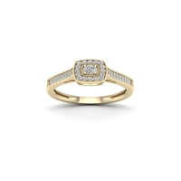Zaručnički prsten od 10k žutog zlata kvadratnog oblika s dijamantom od 13k