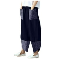 ylioge izlazak izrezanih hlača za ženske džepove posteljine visokog struka proljetne hlače patchwork labavi fit