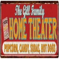 Znak kućnog kina obitelji Gill poklon metalni dekor za filmove 206180100430