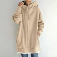 Kaput za Žene Jednobojni ležerni džemper za uličnu odjeću duks s kapuljačom s kapuljačom dugih rukava kaput veličine