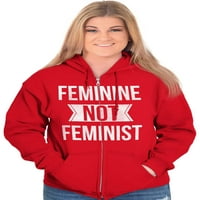 Ženska ne-feministička konzervativna majica s kapuljačom s patentnim zatvaračem ženske marke od 9 do 3