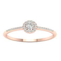 Imperial 1 5CT TDW Diamond 10k Rose Gold Oval Diamond Halo Obećaj prsten