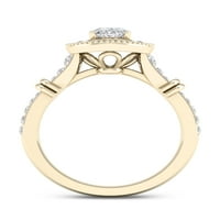 3 4CT TDW Ovalni dijamant 14K žuti zlatni halo zaručnički prsten