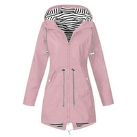 Ženski kaputi za kišu vjetrovka jednobojna kapuljača preveliki kaput ružičasta jakna veličine 4 inča