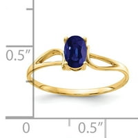 6-karatni ovalni safirni prsten od djevičanskog zlata