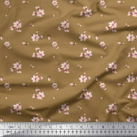 Japanska Tkanina od krep satena od menija s cvjetnim ukrasom lišća i magnolije, tiskana tkanina širine dvorišta