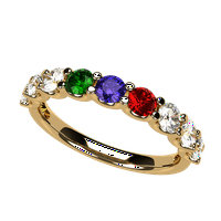 Nana U'r Mather Ring 1- multi-kamen za odrasle žensko rođendane, 10k žuto zlato, size9.5, kamen5