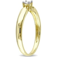 Carat T.W. Princeza rezana dijamantni prsten za pasijans u 10kt žutom zlatu