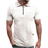 Muškarci Polo majica Slim Fit Shot Shothuve Pamuk golf košulja Zipper Solid Performance casual Majice sputavaju
