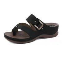 Jeftine papuče na plaži, cipele za ženske cipele axxd moda solidna boja minimalističke bore biser prozirne sandale