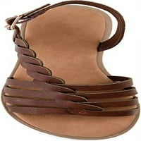 Kolekcija ženskog putovanja solay ravna sandala sandala smeđa fau koža 5. m
