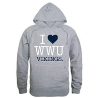 Ljubav WWU Western Washington University Vikings Hoodie Twertishirt Heather Grey X-Large