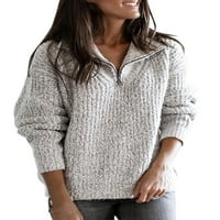 Ženski pulover, džemper s izrezom u obliku slova u, gornji dijelovi, preveliki džemper, ženska ugodna odjeća za
