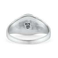 Mali elegantni modni ovalni prsten za palac s plavim safirom prsten od srebra veličine 11