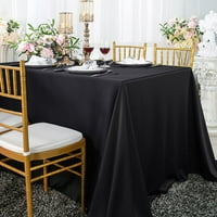 Wedding Linens Inc. Veleprodaja pravokutnog stolnjaka za stolnjak bez nabora 90 132 - Crna