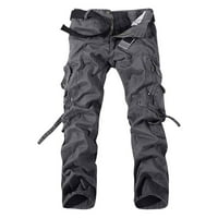 Lydiaunistar hlače pune duljine muške labave multi-džepove isprane kombinezone vanjske hlače hlače sive