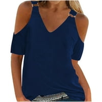 Rasprodaja ženskih vrhova u donjem dijelu 10 USD, Ženska ljetna majica, pulover s ramena, Bluza s izrezom i kratkim