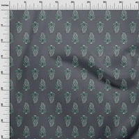 Jednobojna pamučna poplin tkanina s printom listova i Paislee, tkanina za šivanje široka centimetar