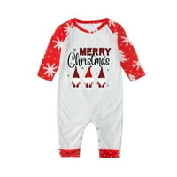 Obiteljske božićne pidžame, identični Kompleti, vrhovi s printom sobova i Djeda Mraza i hlače sa snježnim pahuljicama,