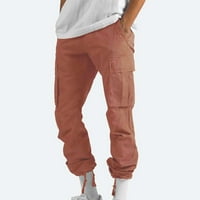 Teretne hlače za muškarce običnog kroja, obične Ležerne hlače s više džepova, vanjske ravne fitness hlače, radne