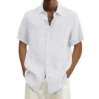 Polo majice za muškarce Muška ljetna Havajska jednobojna majica kratkih rukava s dvostrukim džepom s ovratnikom