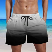 Muške casual modne gradijentne kratke hlače s džepovima, hlače za plažu s elastičnim strukom, crne 18