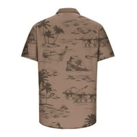 Ljetna košulja za muškarce, Muška modna ležerna košulja s ovratnikom s printom Havaji majica kratkih rukava bluza