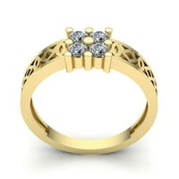 Muški jedinstveni vjenčani prsten za godišnjicu s 1,5 karatnim prirodnim dijamantom okruglog reza od 14 karatnog