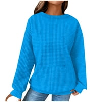 Y2K odjeća stalna odjeća Ženska modna modna ležerna ružna boja Čvrsta boja dukserica dugih rukava labav pulover