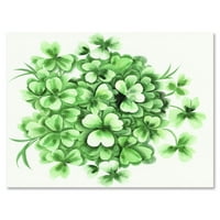 DesignArt 'zeleni vintage lišće Shamrock' tradicionalni platneni zidni umjetnički tisak