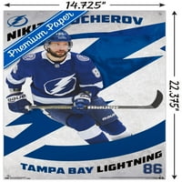 Zidni poster Lightning u zaljevu Tampa-Nikita Kucherov s gumbima, 14.725 22.375