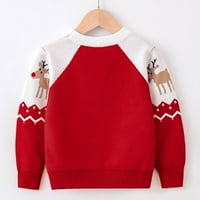 Džemperi s printom za dječake i djevojčice Dukserice za malu djecu Božićni jelen iz crtića zimski topli pleteni