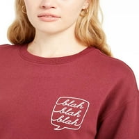 Ošišana grafička majica s kapuljačom u tamnocrvenoj boji vrlo male veličine