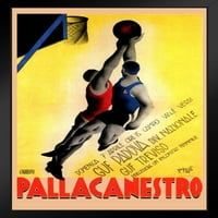 Pallacanestro Italija Košarka Vintage ilustracija putovanja Art Deco Vintage francuski zid Art Nouveau Francuski