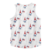 4. srpnja Okrugli vrat Plus veličina udobna majica bez rukava za dječake američka zastava Američka zastava 4.