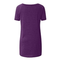 Topovi Plus Size za žene duge tunike ljetne košulje kratkih rukava s okruglim vratom lepršave košulje Ležerne