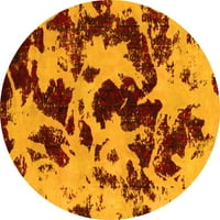 Tvrtka alt strojno pere okrugle apstraktne žute moderne unutarnje prostirke, okrugle 5 inča