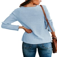 Proljeće / jesen ženski lagani pleteni džemper s dugim rukavima ženski pulover s okruglim vratom