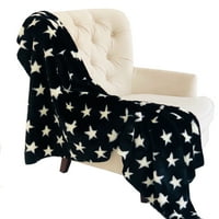 Crno-bijele zvijezde mekana luksuzna ručno rađena deka od 60 inča 84 inča