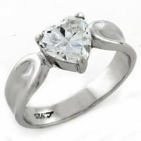 Ženski zaručnički prsten od srebra od srebra s kubičnim cirkonijem-Veličina 7