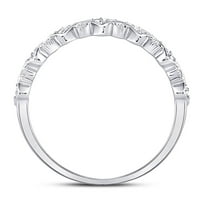 Prsten od bijelog zlata od 10 karata s okruglim dijamantom i remenom koji se može složiti u obliku slova U.