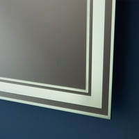 Zidno ogledalo od 96 pravokutno s LED svjetlom za kupaonicu s naglaskom
