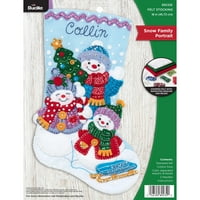 Uradi Sam Božićni set čarapa s aplikacijom od filca, snježni Obiteljski portret, 18